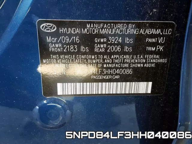 5NPD84LF3HH040086 фото 2