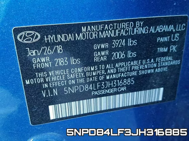 5NPD84LF3JH316885 фото 2