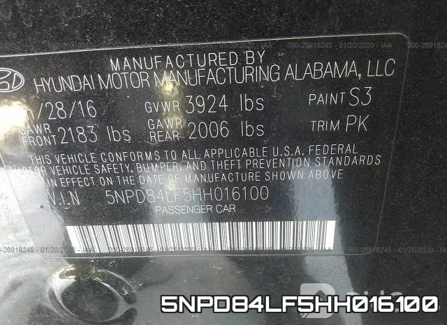 5NPD84LF5HH016100 фото 10