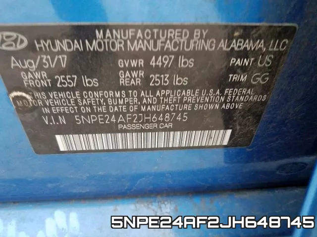 5NPE24AF2JH648745 фото 2