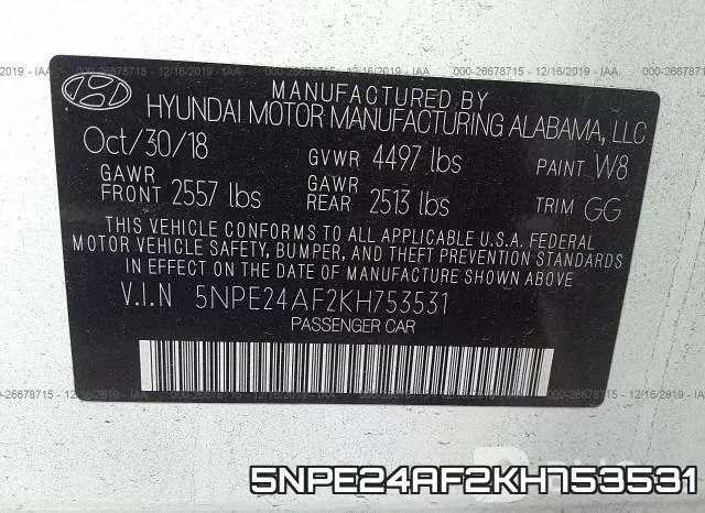 5NPE24AF2KH753531 фото 10