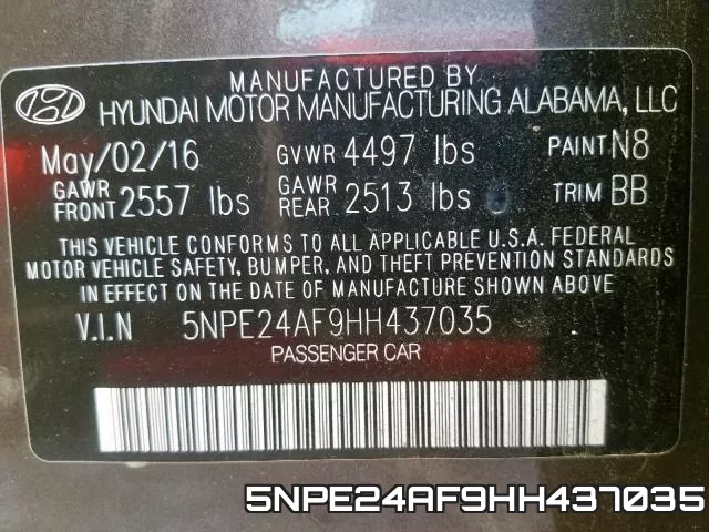 5NPE24AF9HH437035 фото 2