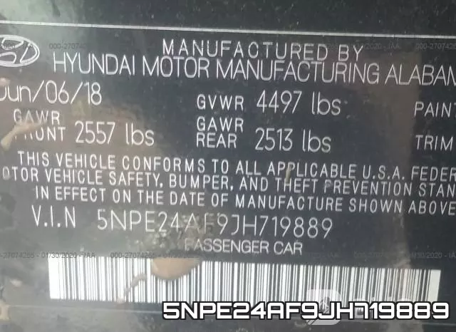 5NPE24AF9JH719889 фото 10
