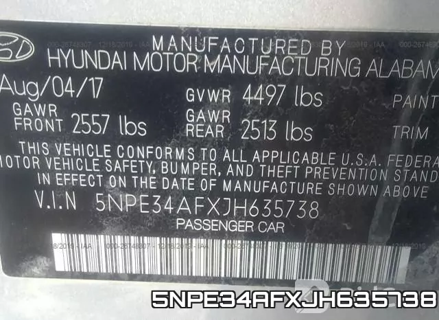 5NPE34AFXJH635738 фото 10