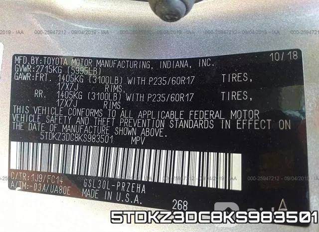 5TDKZ3DC8KS983501 фото 10