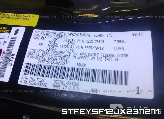 5TFEY5F12JX237271 фото 9