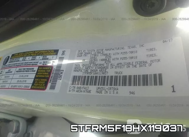 5TFRM5F18HX119037 фото 10