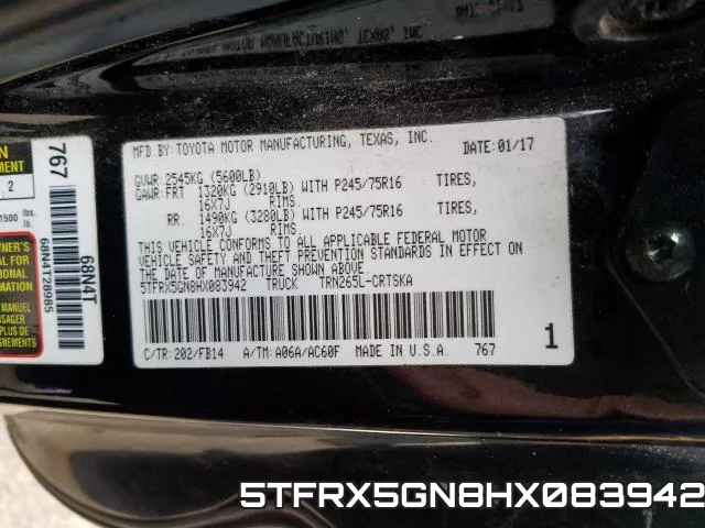 5TFRX5GN8HX083942 фото 2