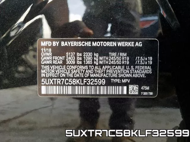 5UXTR7C58KLF32599 фото 2