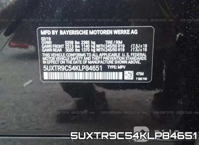 5UXTR9C54KLP84651 фото 10