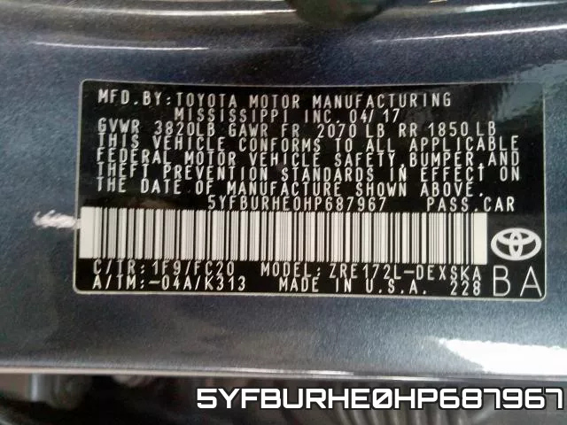 5YFBURHE0HP687967 фото 2