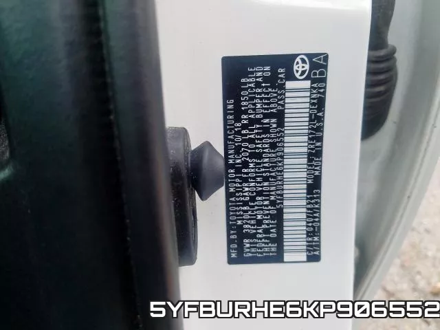 5YFBURHE6KP906552 фото 2