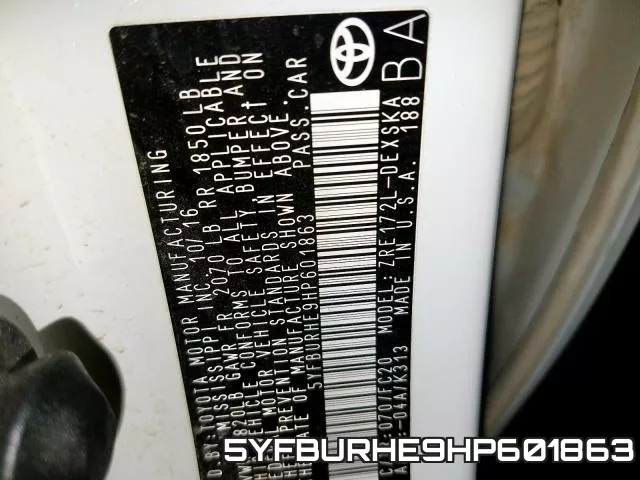 5YFBURHE9HP601863 фото 2
