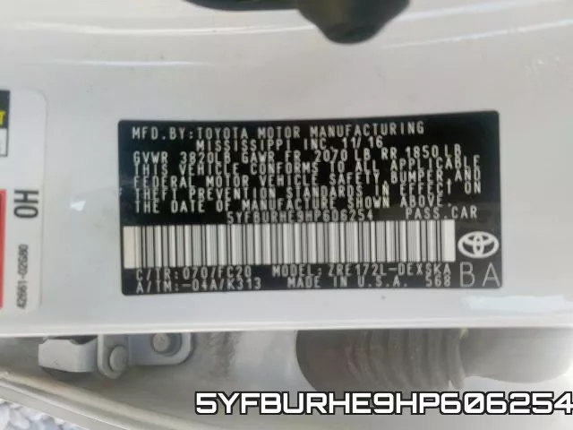 5YFBURHE9HP606254 фото 2