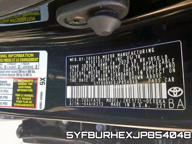 5YFBURHEXJP854048 фото 2