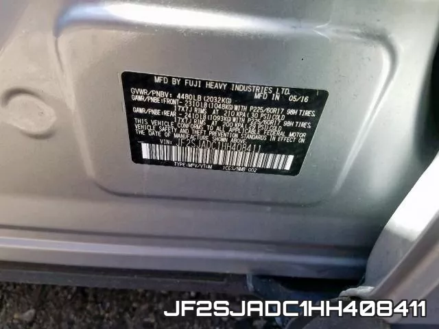 JF2SJADC1HH408411 фото 2