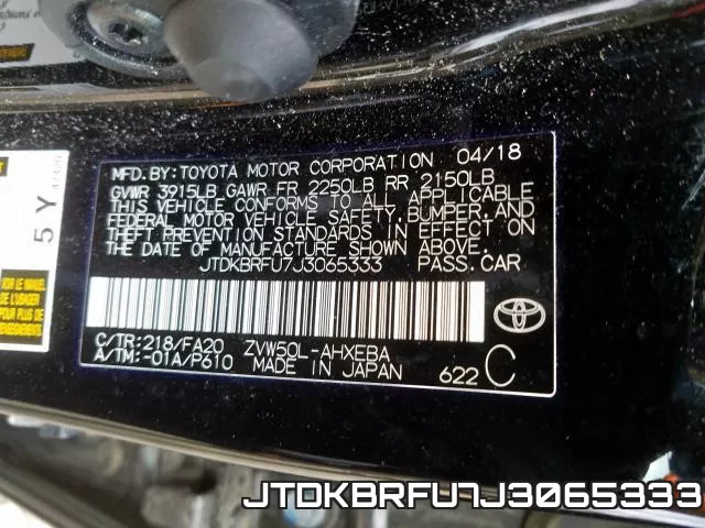 JTDKBRFU7J3065333 фото 2