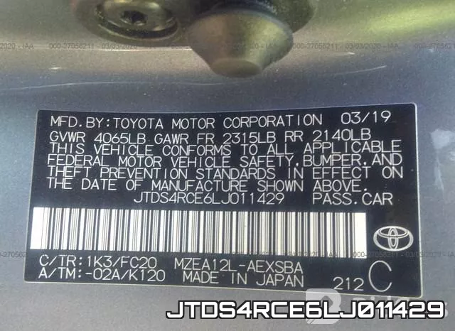 JTDS4RCE6LJ011429 фото 10