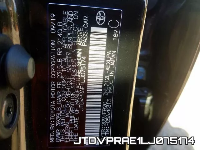 JTDVPRAE1LJ075174 фото 2