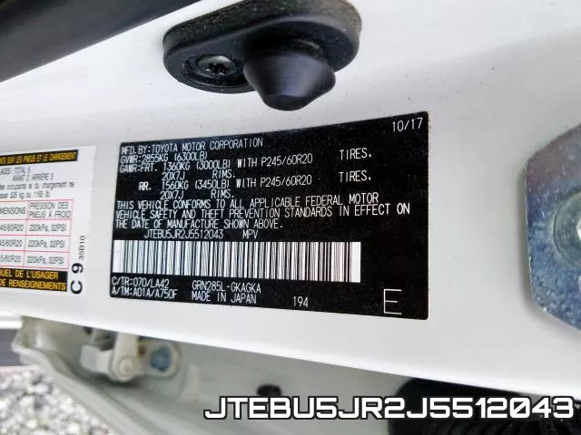 JTEBU5JR2J5512043 фото 2
