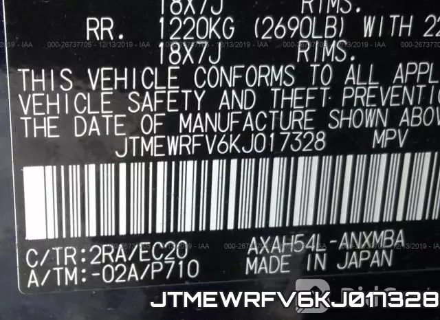 JTMEWRFV6KJ017328 фото 10