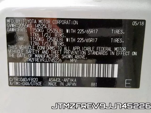 JTMZFREV9JJ745226 фото 2