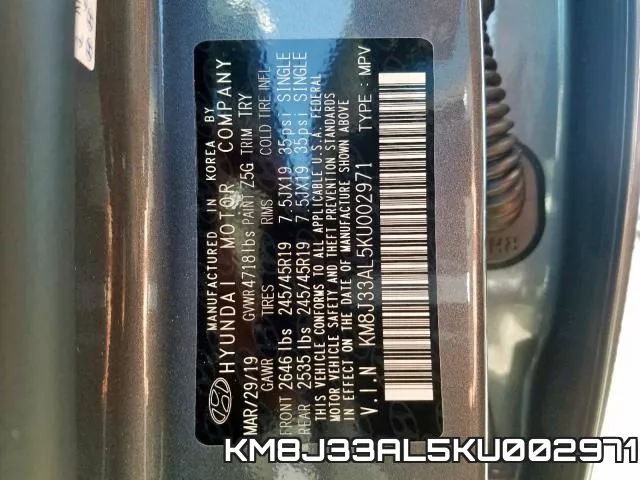 KM8J33AL5KU002971 фото 2