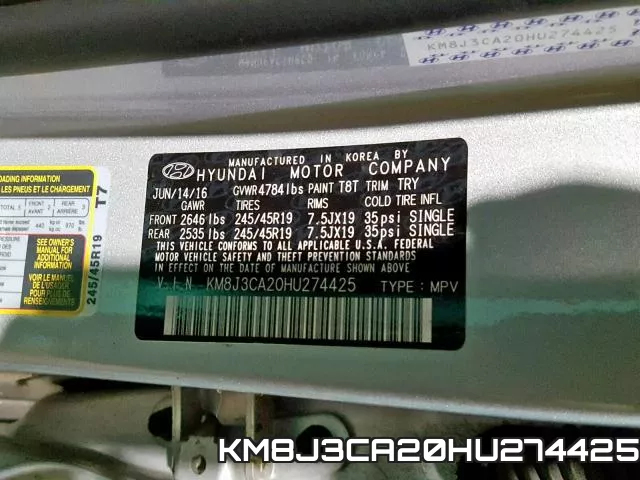 KM8J3CA20HU274425 фото 2