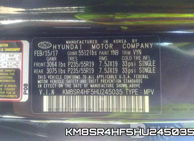 KM8SR4HF5HU245035 фото 10