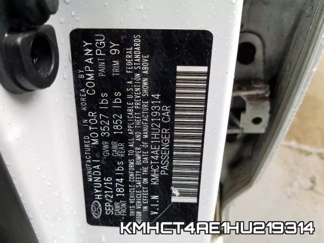 KMHCT4AE1HU219314 фото 2
