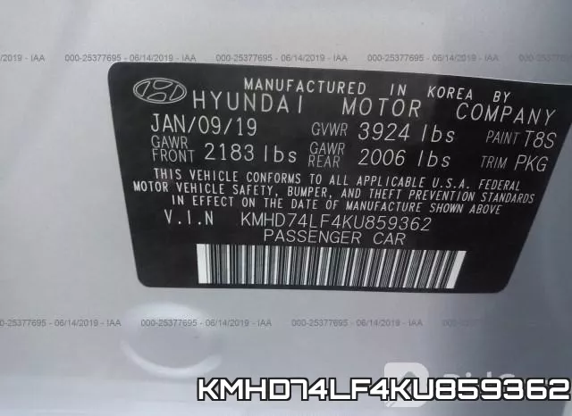 KMHD74LF4KU859362 фото 10