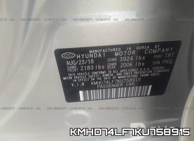 KMHD74LF7KU758915 фото 10