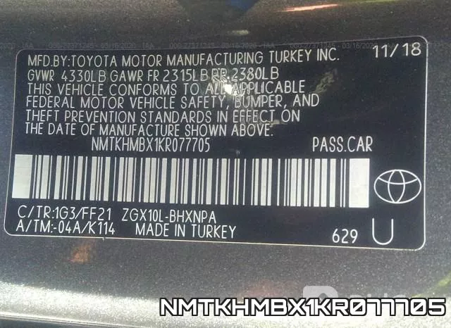 NMTKHMBX1KR077705 фото 10