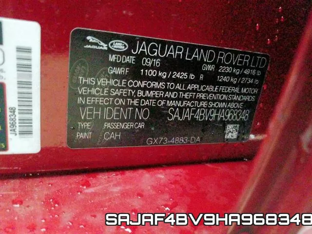 SAJAF4BV9HA968348 фото 2