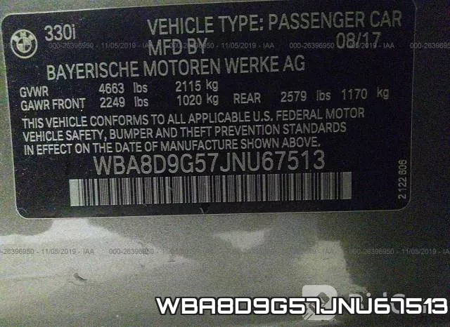 WBA8D9G57JNU67513 фото 10