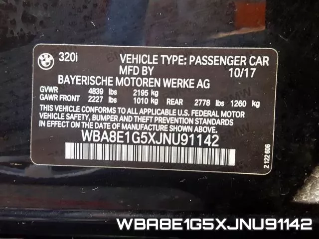 WBA8E1G5XJNU91142 фото 2