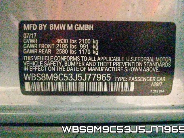 WBS8M9C53J5J77965 фото 2