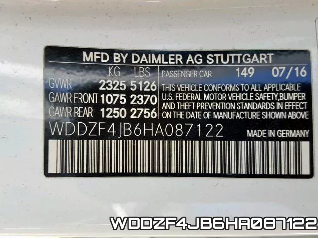 WDDZF4JB6HA087122 фото 2