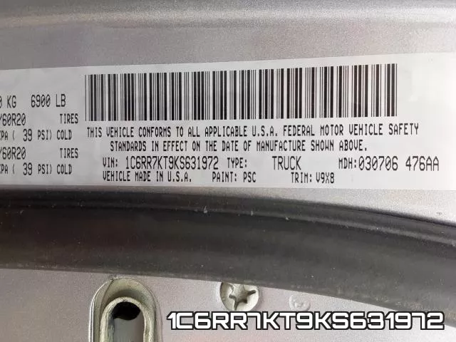 1C6RR7KT9KS631972 фото 2