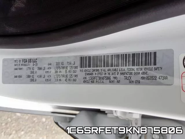 1C6SRFET9KN875806 фото 2