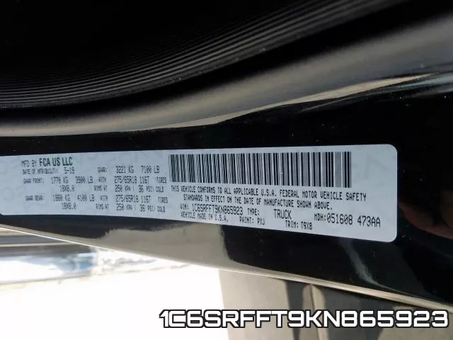 1C6SRFFT9KN865923 фото 2