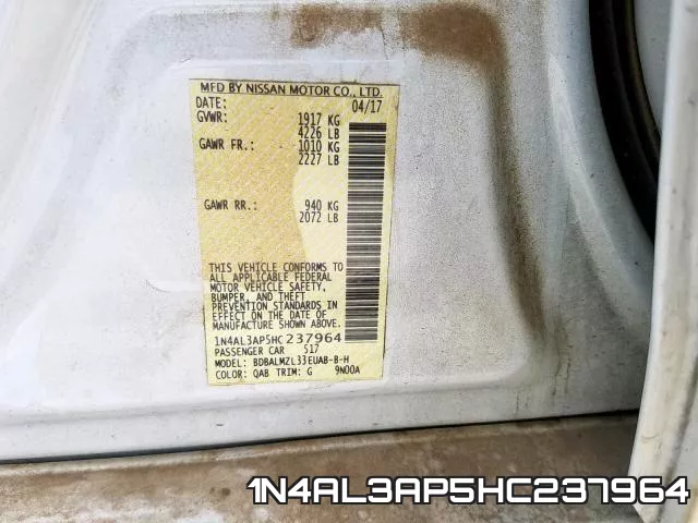 1N4AL3AP5HC237964 фото 2