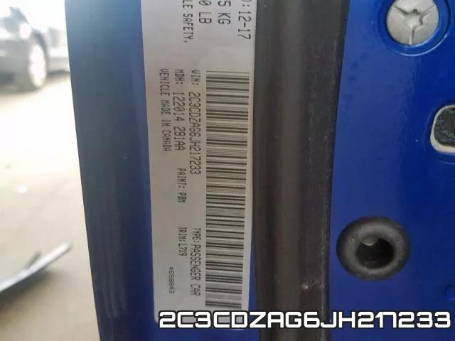 2C3CDZAG6JH217233 фото 2