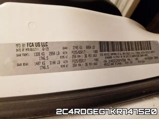 2C4RDGEG7KR747520 фото 2