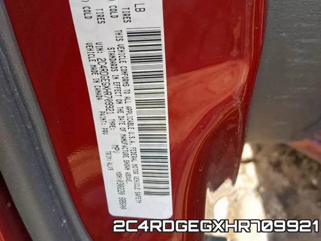 2C4RDGEGXHR709921 фото 2