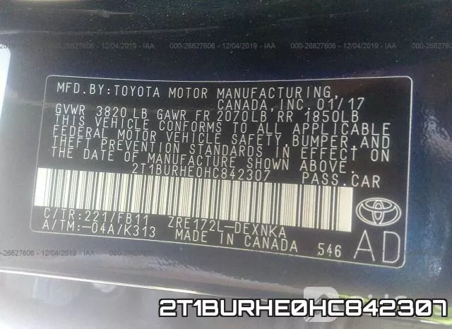 2T1BURHE0HC842307 фото 10
