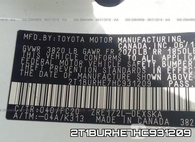 2T1BURHE7HC931209 фото 10