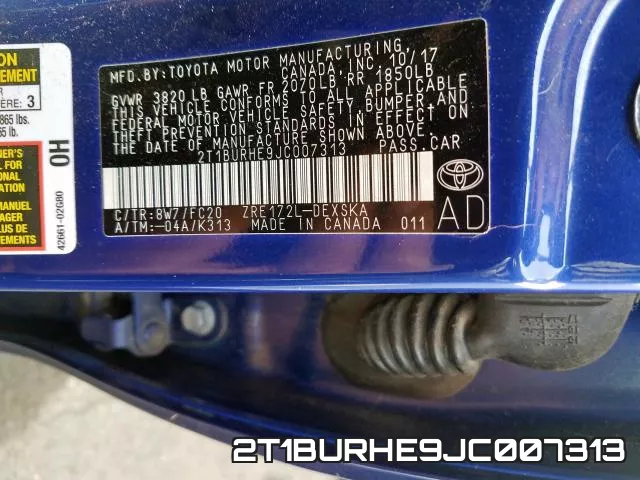 2T1BURHE9JC007313 фото 2