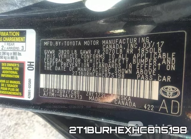 2T1BURHEXHC875198 фото 10