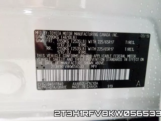 2T3H1RFV8KW056533 фото 2